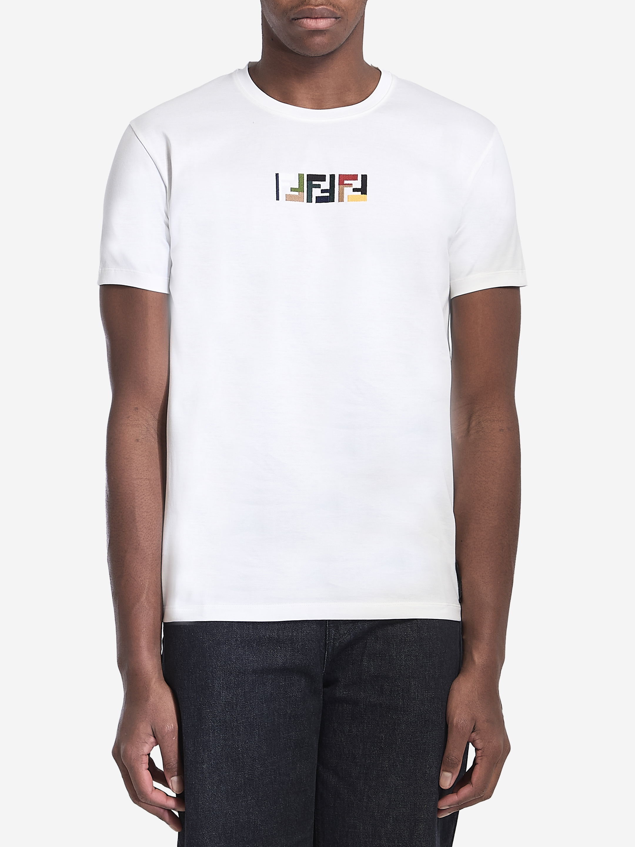 Shop Fendi Triple Ff Tshirt In White