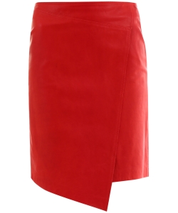 Leather Miniskirt Red