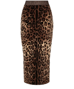 Leopard-print pencil skirt