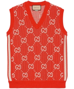 GG cotton knit vest