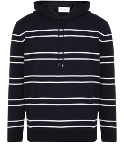 Striped cotton hoodie