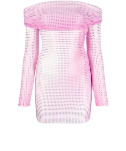 Crystal mesh mini dress