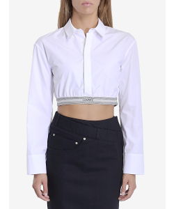 Cropped shirt in cotton