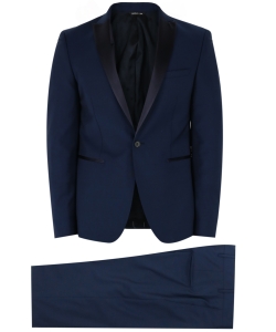 Two-piece blue wool tuxedo