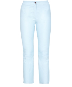 Light-blue leather pants