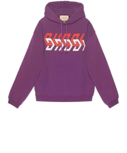 Printed purple hoodie