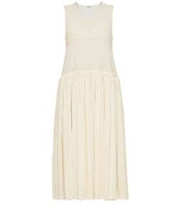 Pleated cotton dress