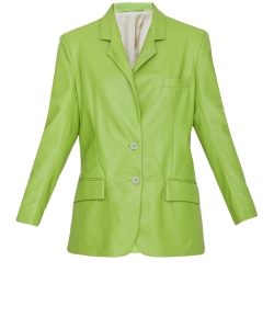 Giacca in pelle lime