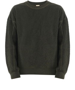 Military green reversible sweater