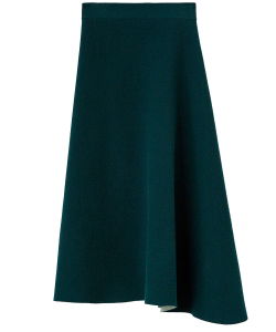 Asymmetrical green skirt