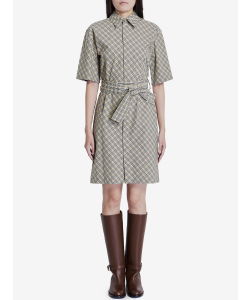 Check cotton shirt dress