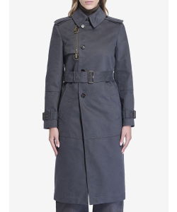 Long trench coat in cotton and nylon