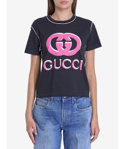 T-shirt with Gucci Interlocking G print