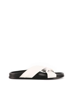 White leather sandals