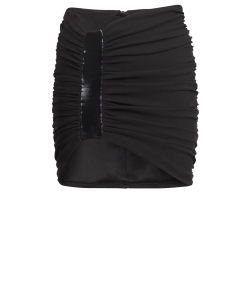 Asymmetric black miniskirt