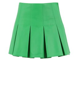 Green leather skirt