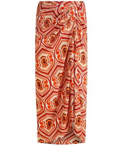 Sarong skirt with graphic print