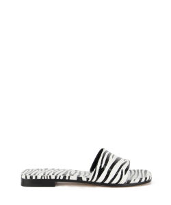 Zebra-print flat sandals