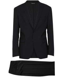 Black stretch wool suit