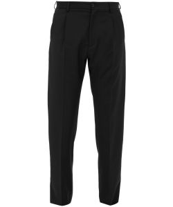 Black wool trousers