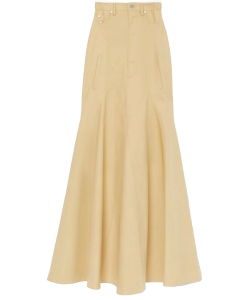 Cotton gabardine long skirt