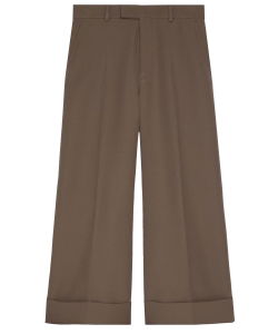 Textured gabardine trousers