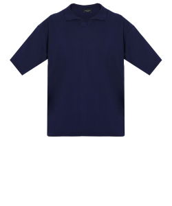 Blue cotton polo shirt