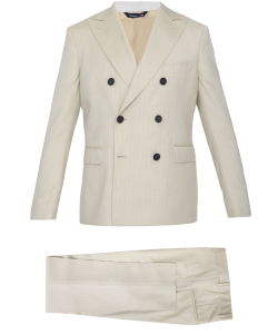 Sand-colored wool two-piece suit