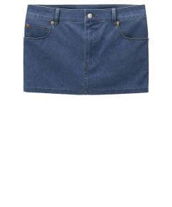 Miniskirt in denim trompe-l'oeil