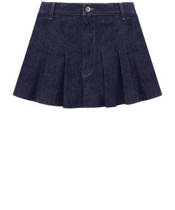 Pleated denim skirt