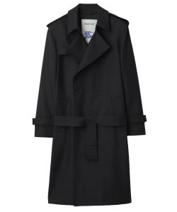 Long trench coat in silk blend