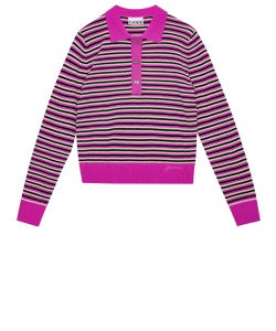 Striped polo sweater