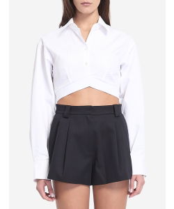 Cropped shirt with elastic band