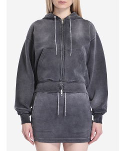 Cropped hoodie with crystals