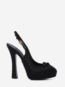 Satin slingback platform shoes