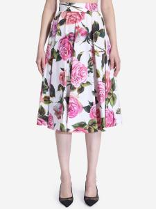 Midi flared floral skirt