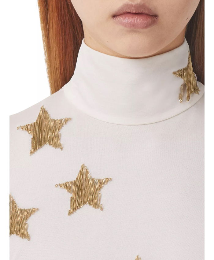 BURBERRY - Silk viscose dress with gold stars