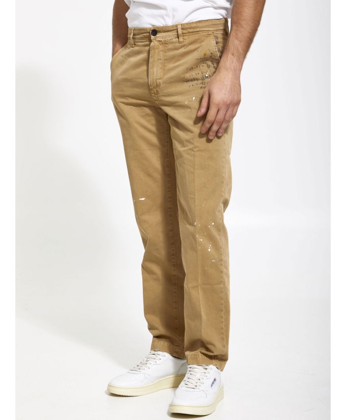 INCOTEX RED X FACETASM - Camel cotton trousers