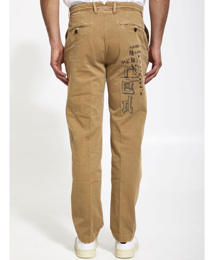 INCOTEX RED X FACETASM - Camel cotton trousers