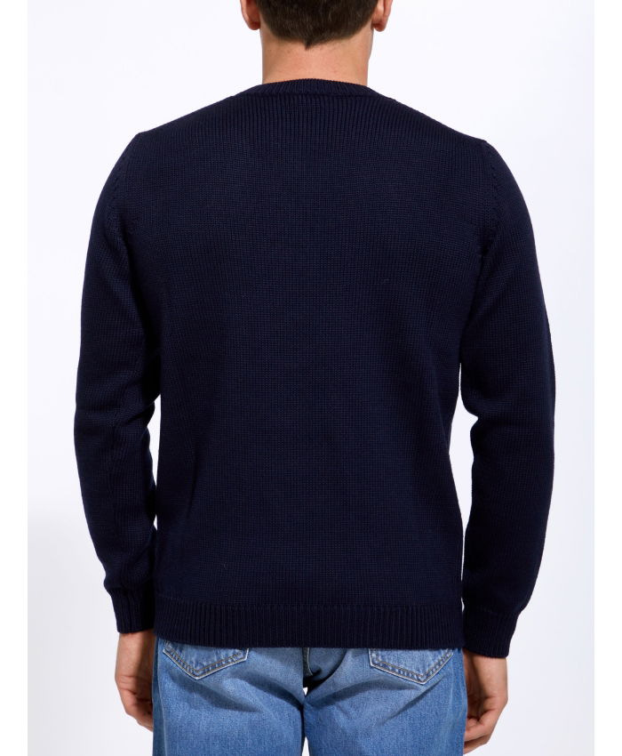 ROBERTO COLLINA - Blue merino wool sweater