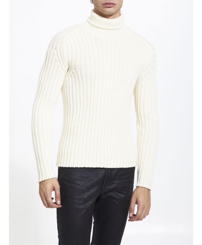 TEN C - White wool turtleneck