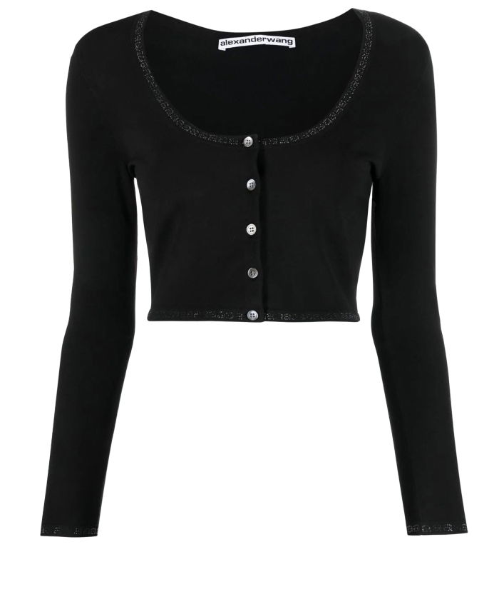 ALEXANDER WANG - Crop cardigan with crystals