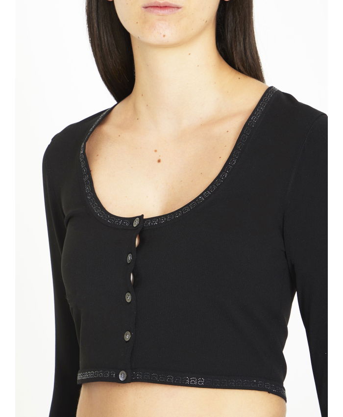 ALEXANDER WANG - Crop cardigan with crystals