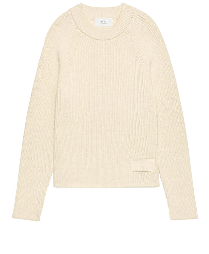 AMI PARIS - Ivory jumper with patch