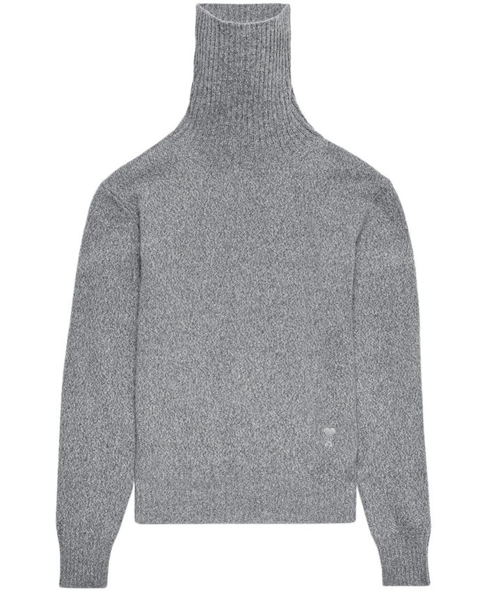 AMI PARIS - Grey cashmere turtleneck