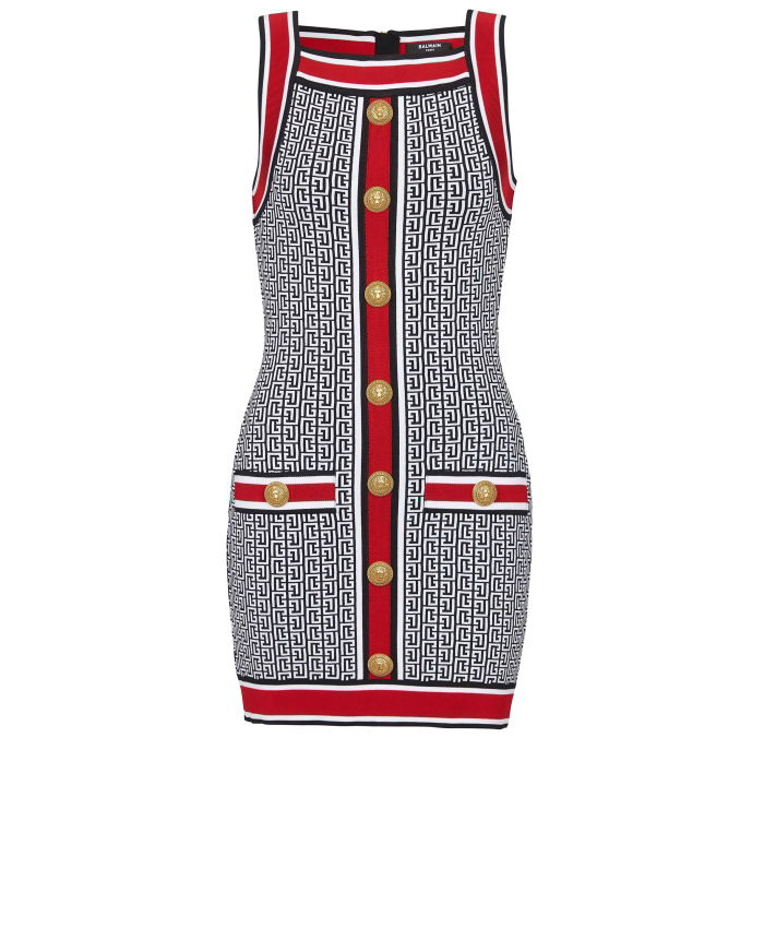 BALMAIN - Monogram knit dress