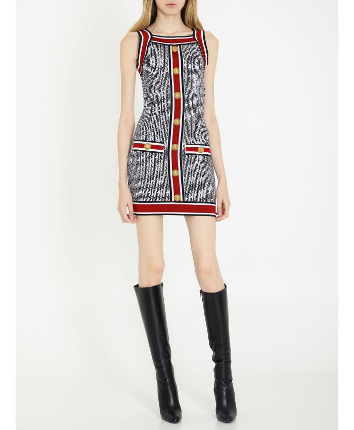 BALMAIN - Monogram knit dress