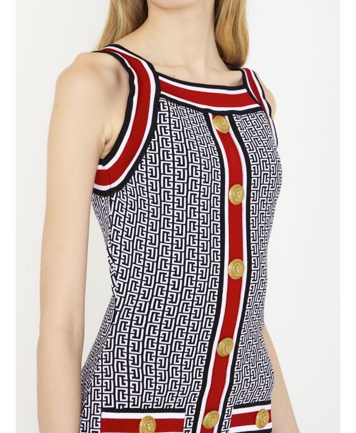 BALMAIN - Monogram knit dress