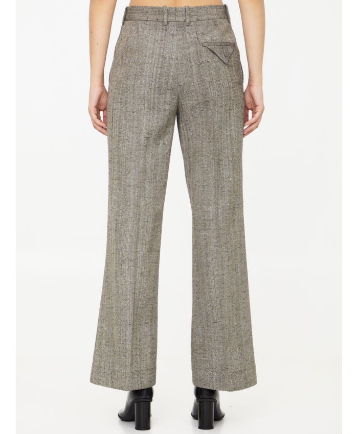 BOTTEGA VENETA - Viscose and silk flared pants