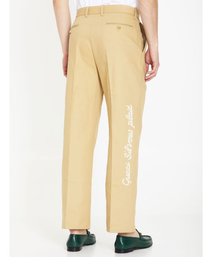 GUCCI - Beige cotton pants